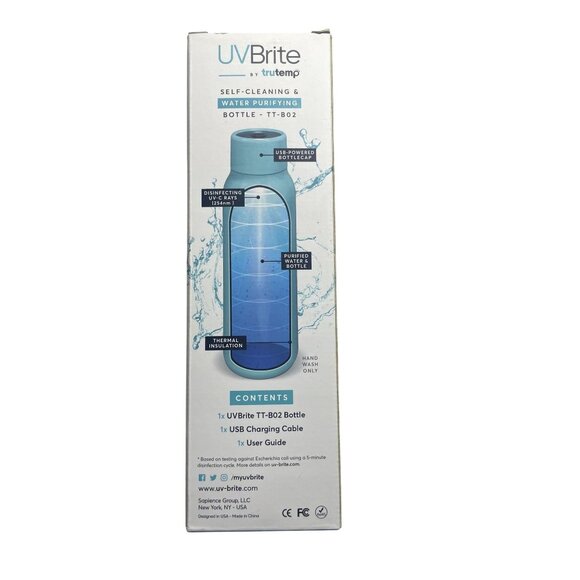 UVBrite 18.6 Oz TT-B02 Self-Cleaning & Water Purifying Insulated Bottle - Picture 3 of 3